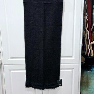 Ermenegildo Zegna - Fringed Wool Intarsia-Knit Logo Scarf - Black